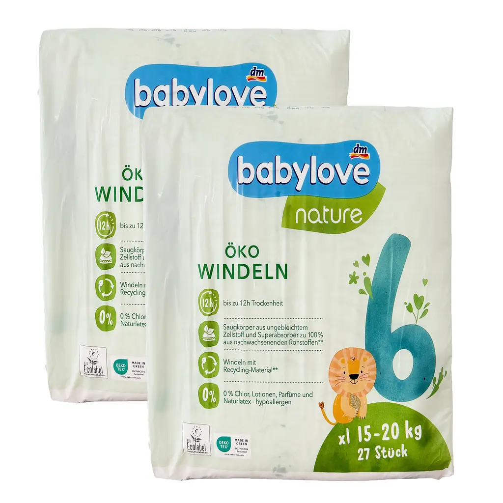 Підгузки Babylove Nature 6 XL (15-20 кг), 54 шт