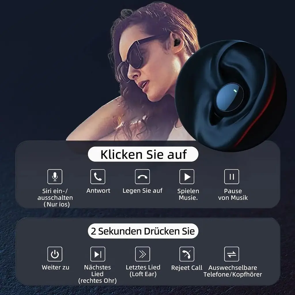 Бездротові навушники Bluetooth з мікрофоном і сенсорним керуванням - фото 7