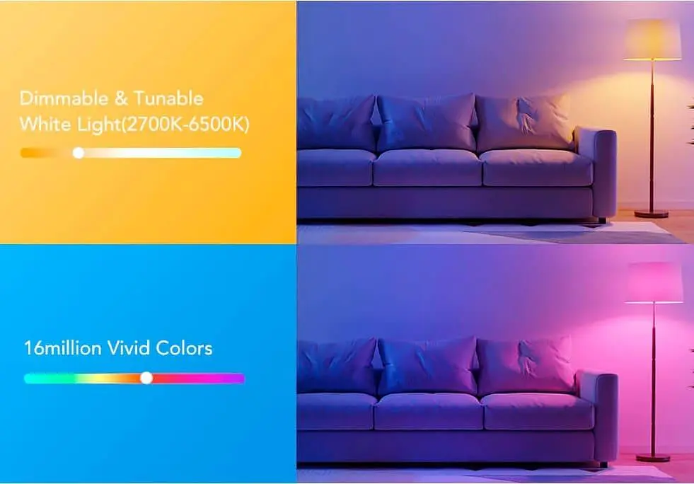 Розумна лампа Govee H6004 RGB Wi-Fi/Bluetooth E27 8W 800 lm білий - фото 9