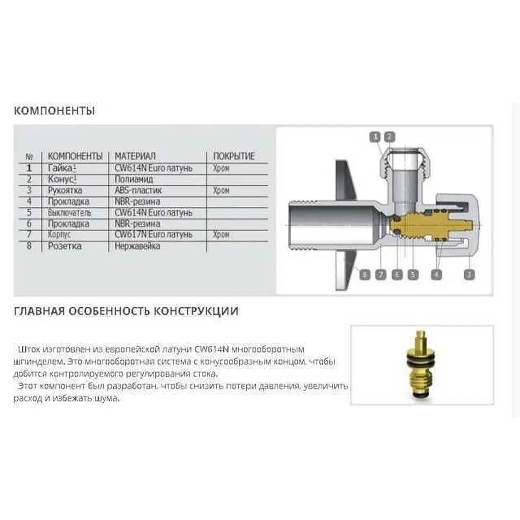 Кран кутовий вентильний Arco 1/2″х 3/4(+3/8″) Zenit Z0915 Regula 000012712 - фото 6