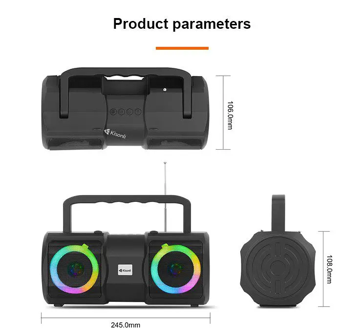 Портативна колонка ретро Kisonli K1 Bluetooth 2400mAh 20 Вт - фото 4