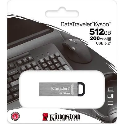 USB флеш накопитель Kingston 512GB DataTraveler Kyson Silver/Black USB 3.2 (DTKN/512GB) - фото 3