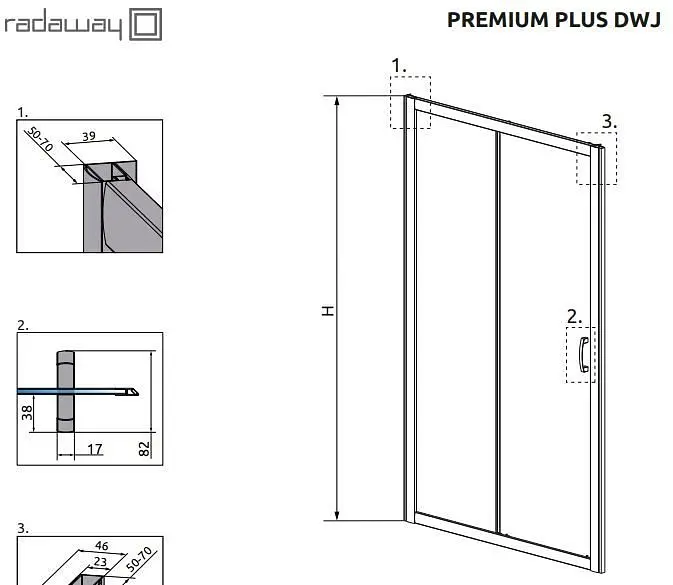 Душові двері Radaway Premium Plus DWJ 150 см скло прозоре 33343-01-01N - фото 4