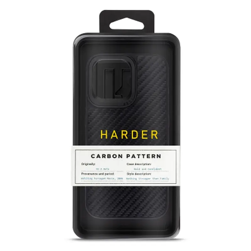 Чохол до мобільного телефона Harder Carbon Pattern Apple iPhone 14 Pro Max Black (ARM76780) - фото 3