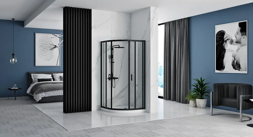 Душова кабіна Rea Look black 90x90 REA-K7903, Чорний матовий, Універсальна - фото 4