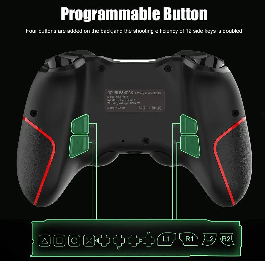 Геймпад джойстик DoubleShock P913 Wireless PS4 Double Motor Vibration DUALSHOCK 4 Black - фото 9