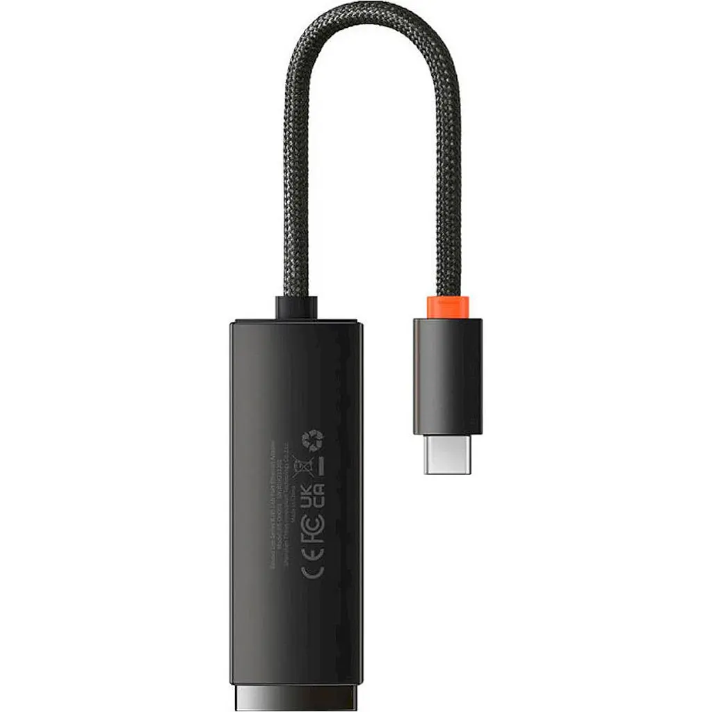 USB-хаб Baseus Lite Series USB-C - RJ45 LAN Adapter 0.22м Black (WKQX000301) [111356] - фото 2