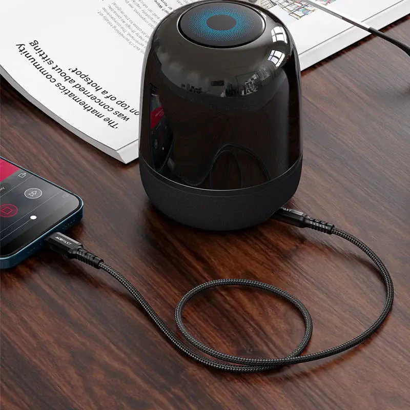 Аудіо кабель Aux Acefast C1-06 (Lightning to AUX 3.5mm) (1m) Black - фото 4