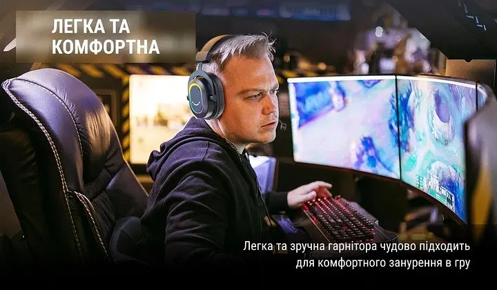 Гарнітура - накладні навушники Fifine H6 з підсвічуванням різнокольорові чорні - фото 10