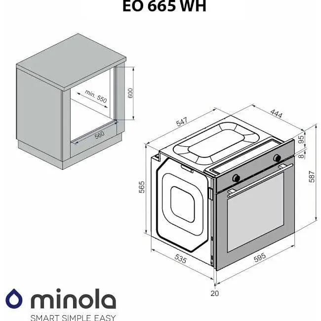 Духова шафа Minola EO 665 WH біла - фото 12