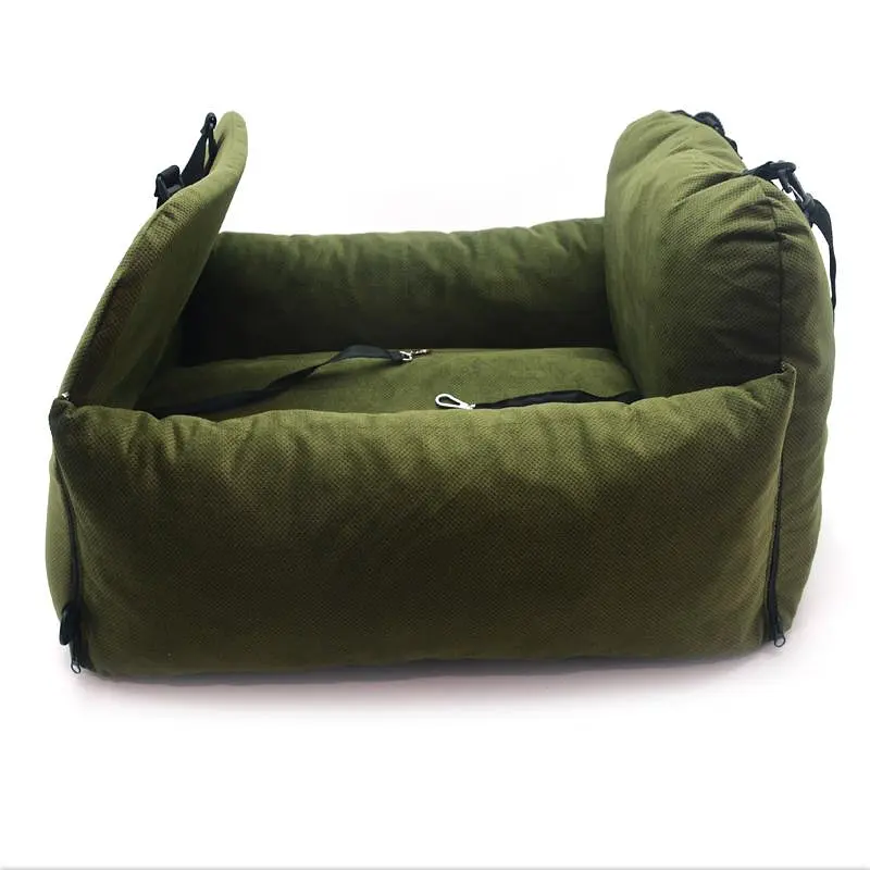 Автокрісло сумка-переноска лежак Zoo-hunt Бліць для котів та малих порід собак 50х60х42 см зелений - фото 5