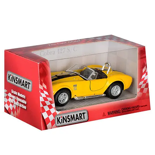 Дитяча колекційна машинка SHELBY COBRA KT5322W інерційна Жовтий