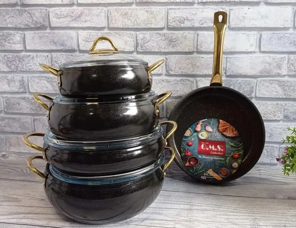 Набір посуду O.M.S. Collection 3040 Black 9 предметів