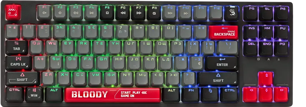 Клавіатура A4Tech Bloody S87 Energy RGB Red - фото 1
