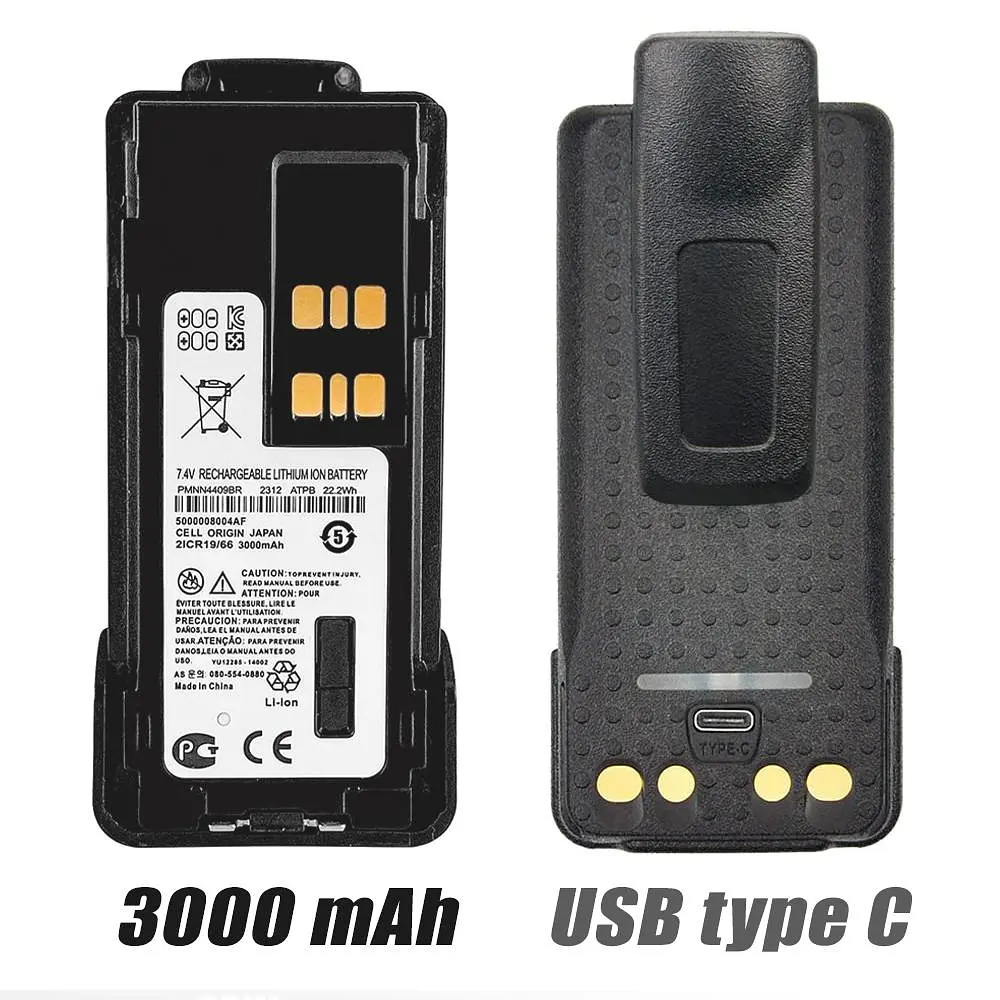 Акумулятор для Рації Motorola DP4400 3000 mAh з USB-C Батарея на Радіостанцію Моторола DP4800 DP4600 DP4400e - фото 3