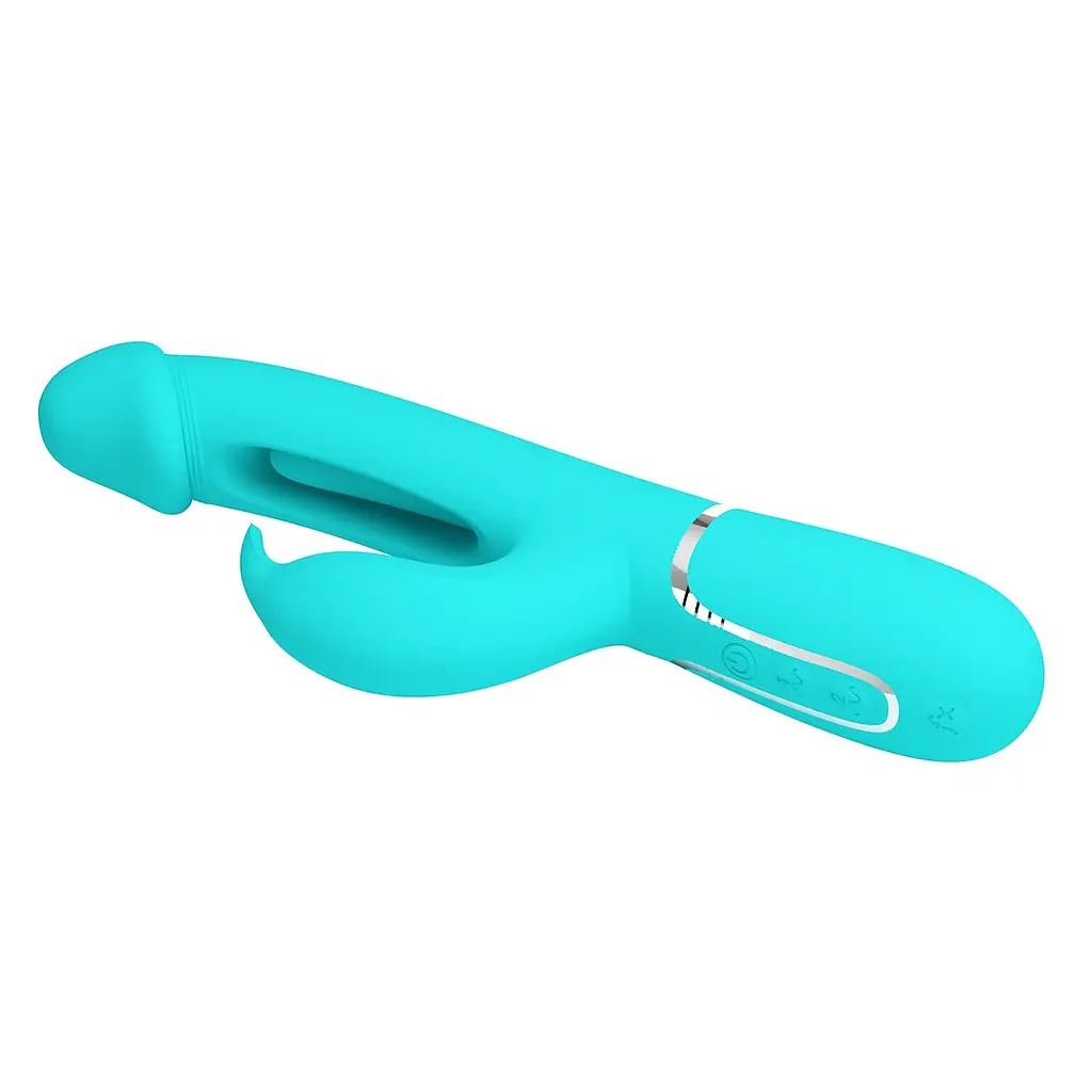 Вібратор-кролик Pretty Love Twinkled Tenderness Kampas 23.2 см бірюзовий - фото 7