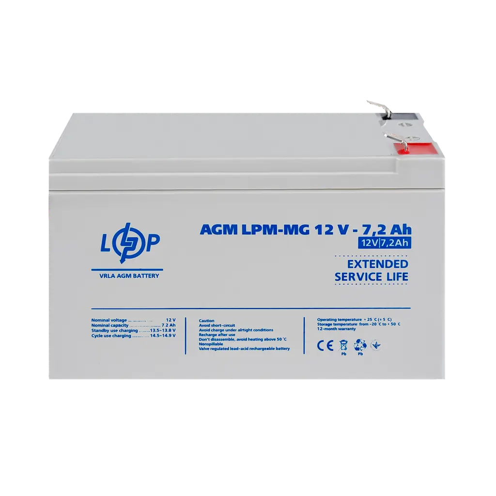 Аккумулятор мультигелевый LPM-MG 12V - 7.2 Ah - фото 2
