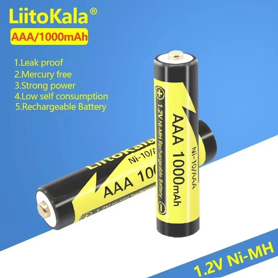 Акумулятор AAA LiitoKala 1000mAh NiMH 1.2V (Ni-10/AAA) - фото 4