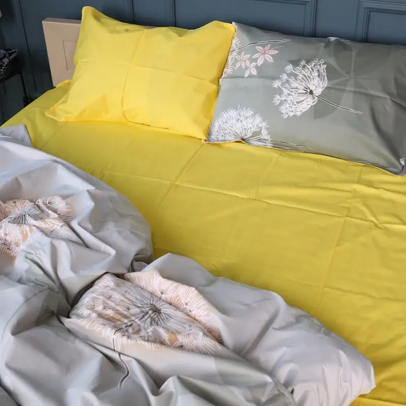 Дитячий комплект постільної білизни MirSon Сатин 22-1391 Dandelion Dreams 110х140 см жовтто-сірий (2200010564044) - фото 4