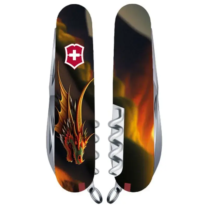 Ніж Victorinox Huntsman Zodiac 91 мм Фантастичний дракон (1.3713.3_Z3210p)