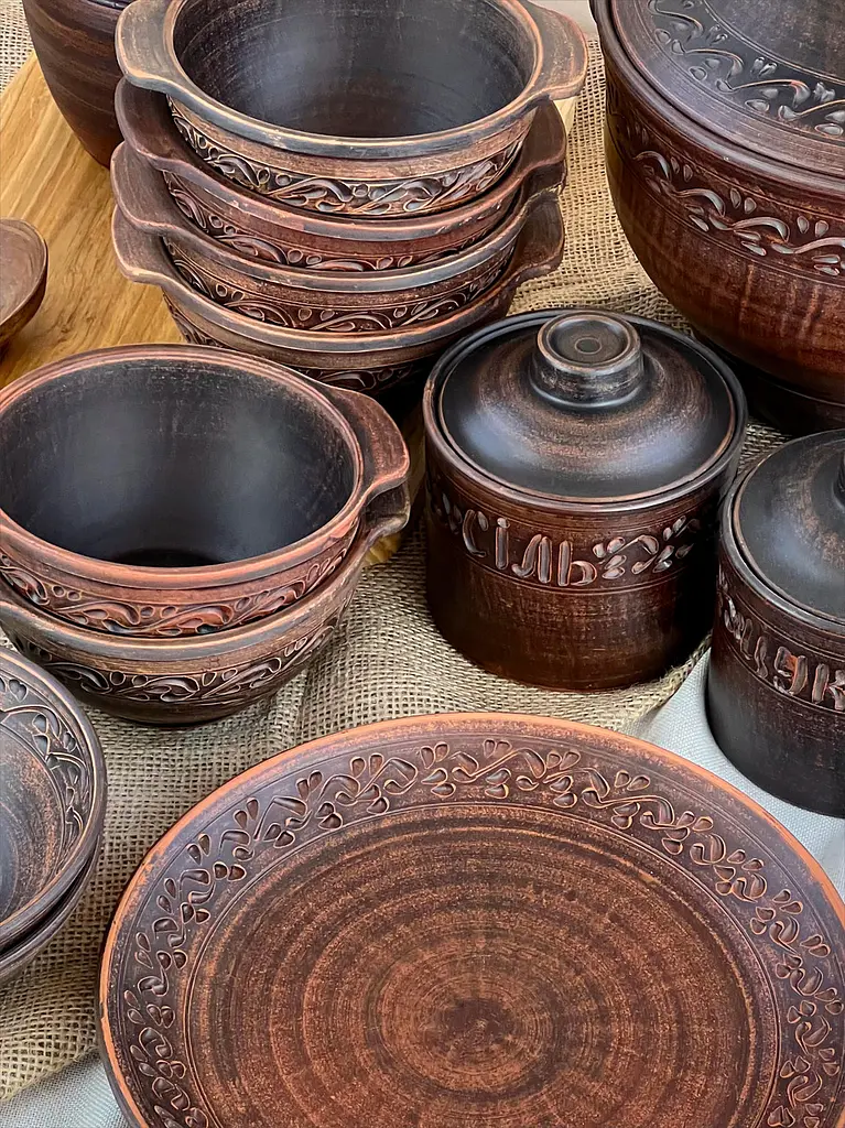 Столовий сервіз керамічного (глиняного) посуду для Борща на 6 осіб - фото 3