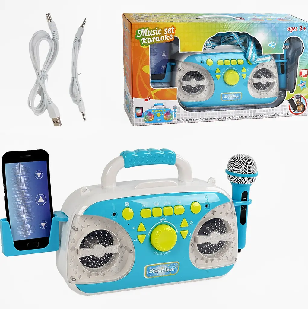 Дитяче Караоке Мікрофон із Колонкою Bluetooth Звук Світло MP3 Підставка під Телефон