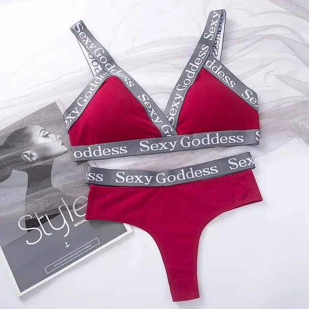 Комплект спортивної білизни "Sexy Goddess" S-M Червоний - фото 4