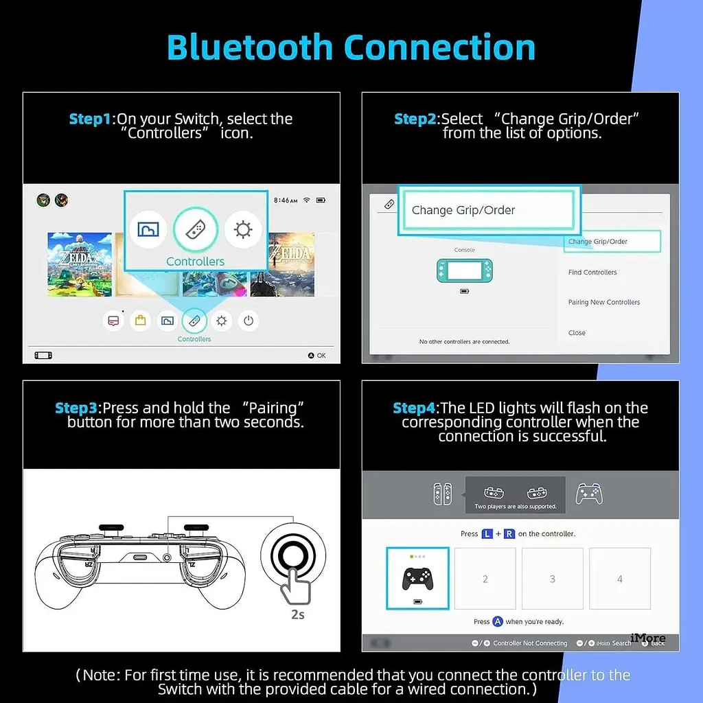 Бездротовий контролер NexiGo (без мертвої зони) для Switch/Switch Lite/OLED, Bluetooth-контролери для Nintendo Switch з вібрацією - фото 3
