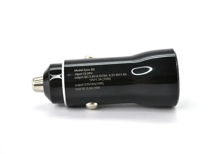 АЗП 4you B2 (total 5A/25W, QC3, Fast Charger, 2 USB, 3.6-12V) black - фото 4
