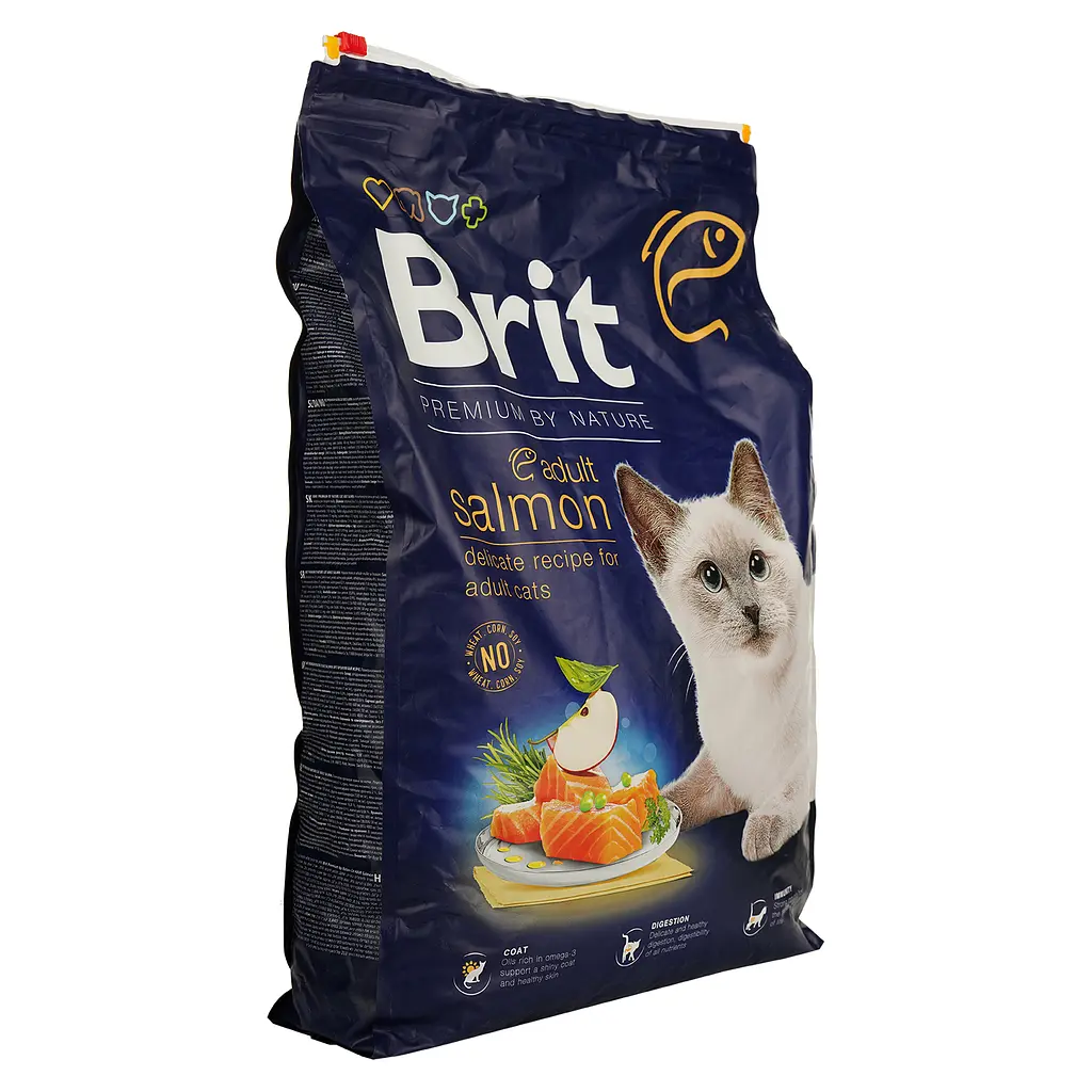 Сухий корм для котів Brit Premium Nature Cat Adult Salmon з лососем 8 кг - фото 2