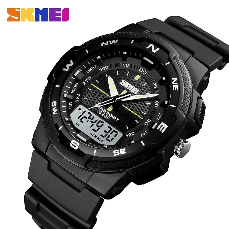 Мужские спортивные часы Skmei 1454 Черный с белым - фото 4