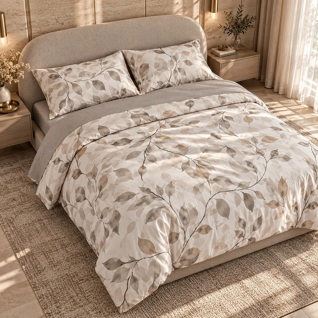 Комплект постільної білизни Love You Olive Сімейний 160×220×2 см сатин 200TC бежевий (ly33084) - фото 9