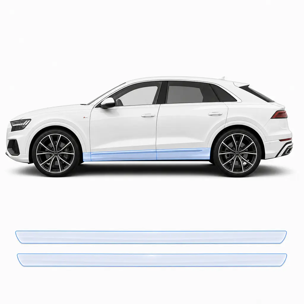 Антигравійна захисна бронеплівка за лекалами для Audi Q8 4M 2018-2023 - нижня зона кузова