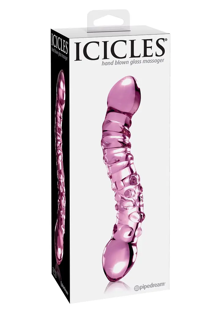 Двосторонній фалоімітатор Icicles Model 55 19.5 см (рожевий) - фото 6
