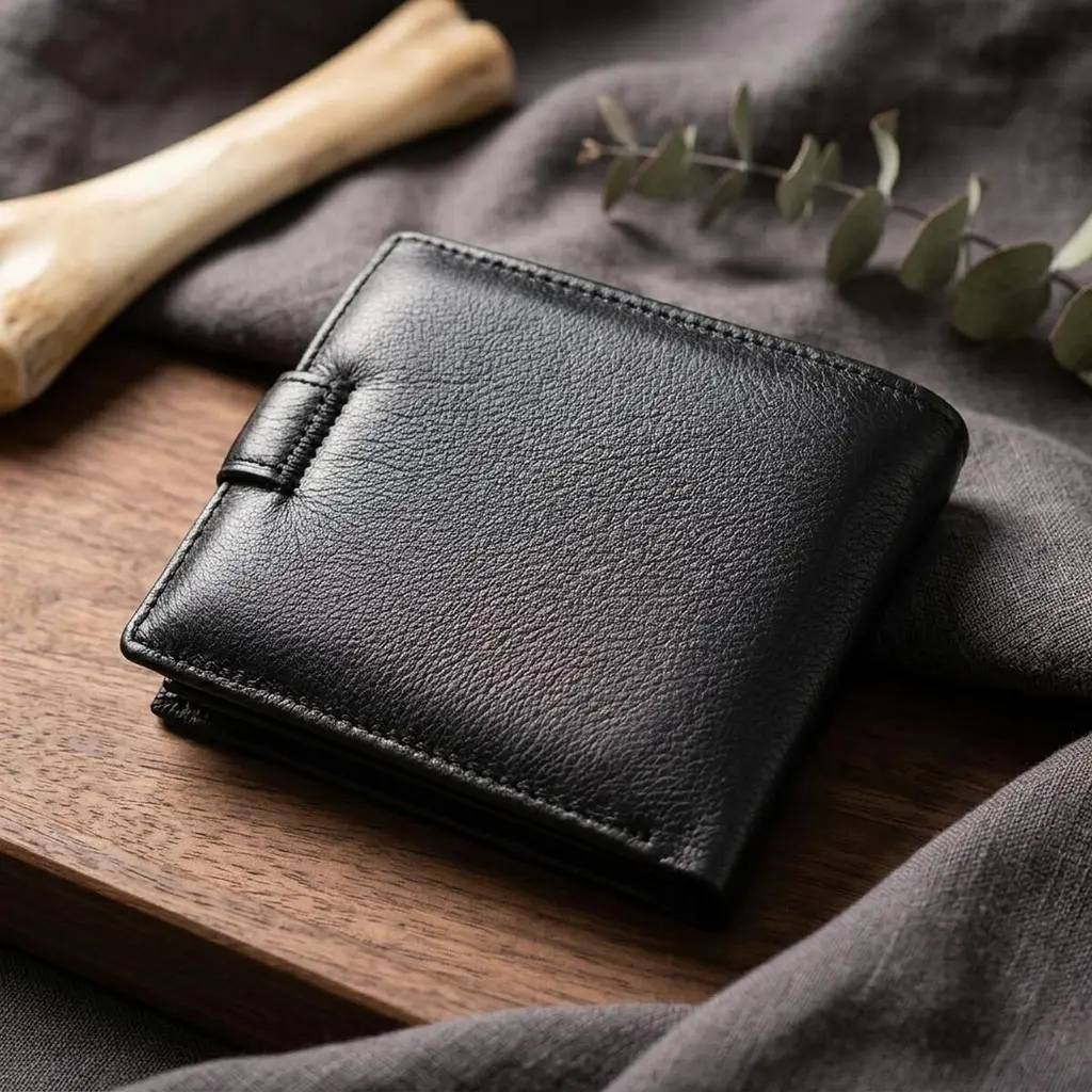 Гаманець чоловічий середнього розміру з натуральної шкіри ST Leather 22473 чорний - фото 4