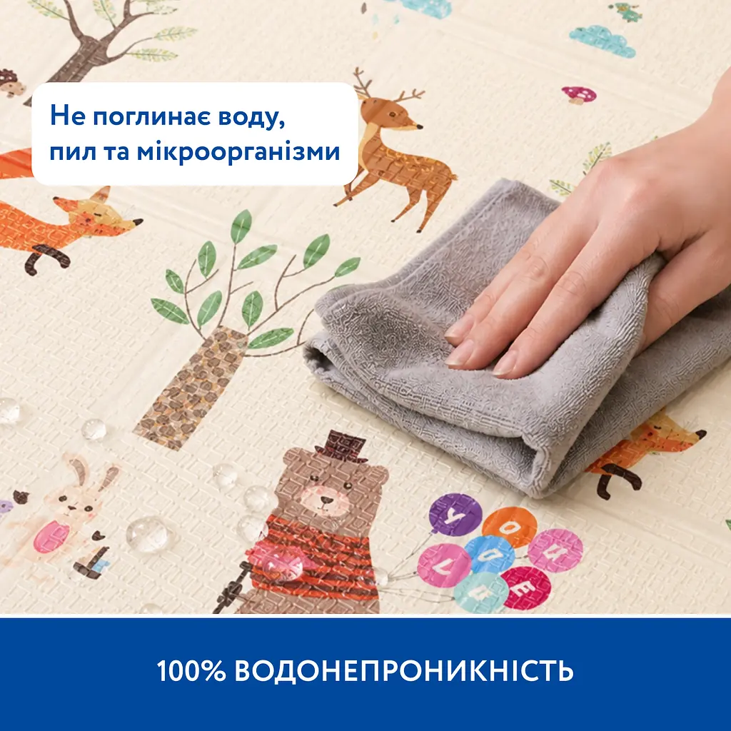 Великий двосторонній термокилимок Piccolino Лісова подорож 180х200х0.8 см (26000064) - фото 6