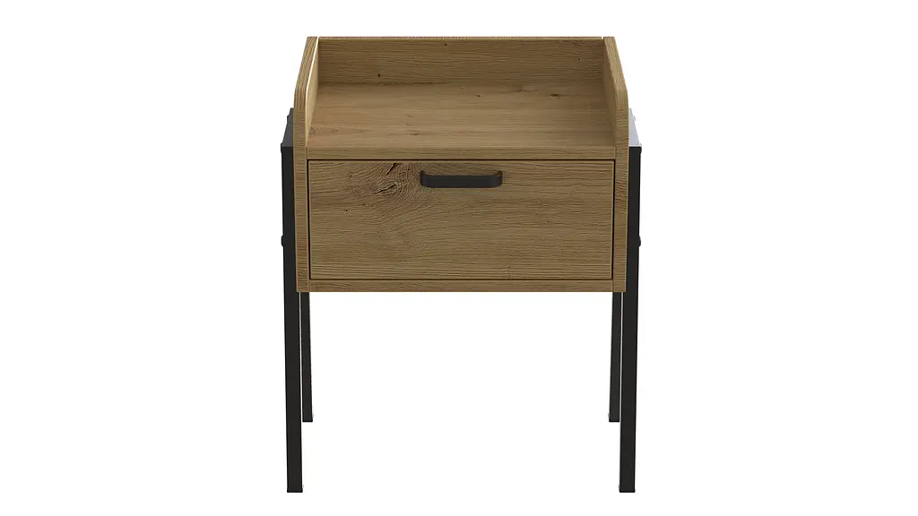 Тумба модульная Ferrum-decor Бетти 540x450x320 металл Черный ДСП Дуб Дуб Артизан 16 мм (FRD-105507) - фото 2