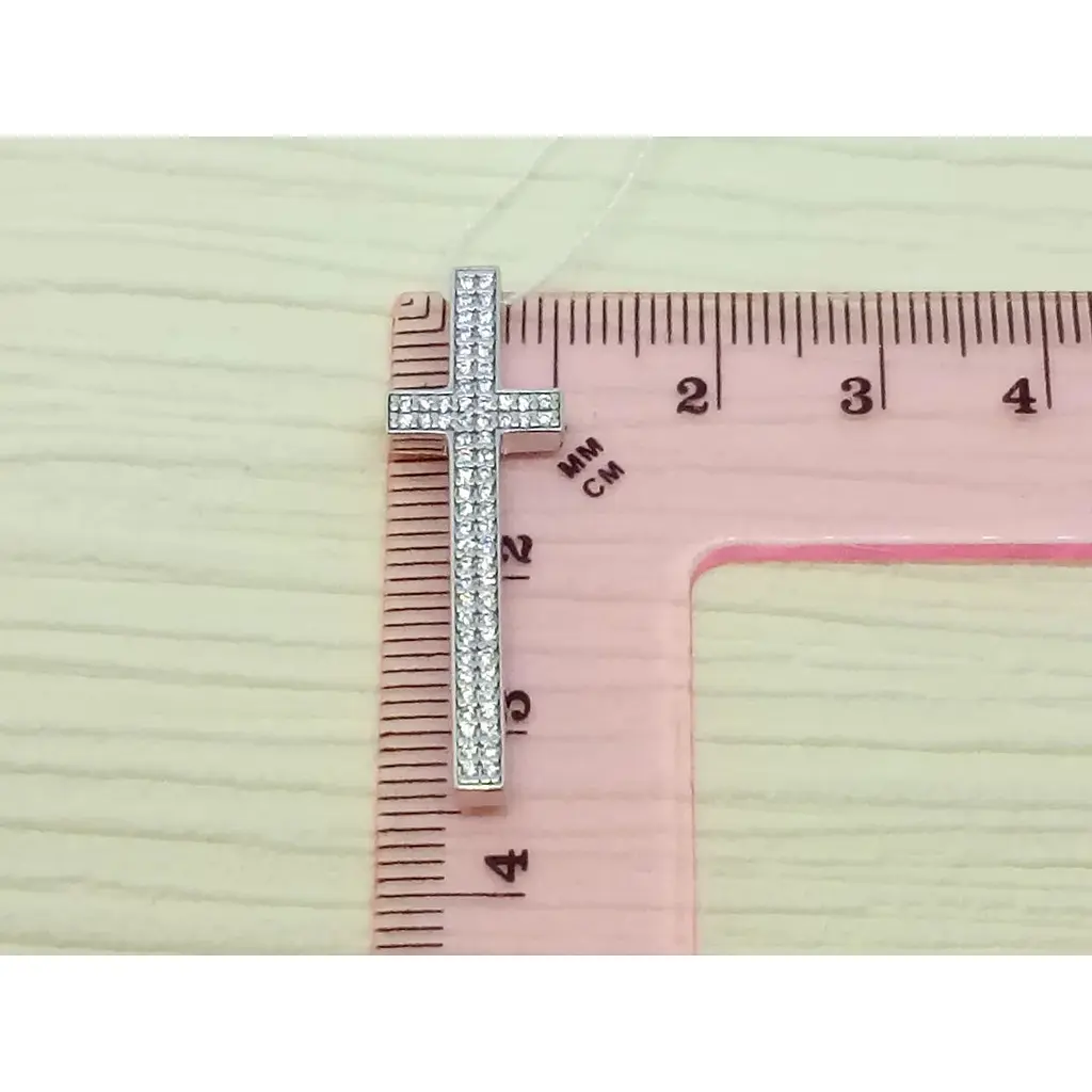 Серебряный крест Харьковская ювелирная фабрика с фианитами. 500630-КРЛК - фото 4