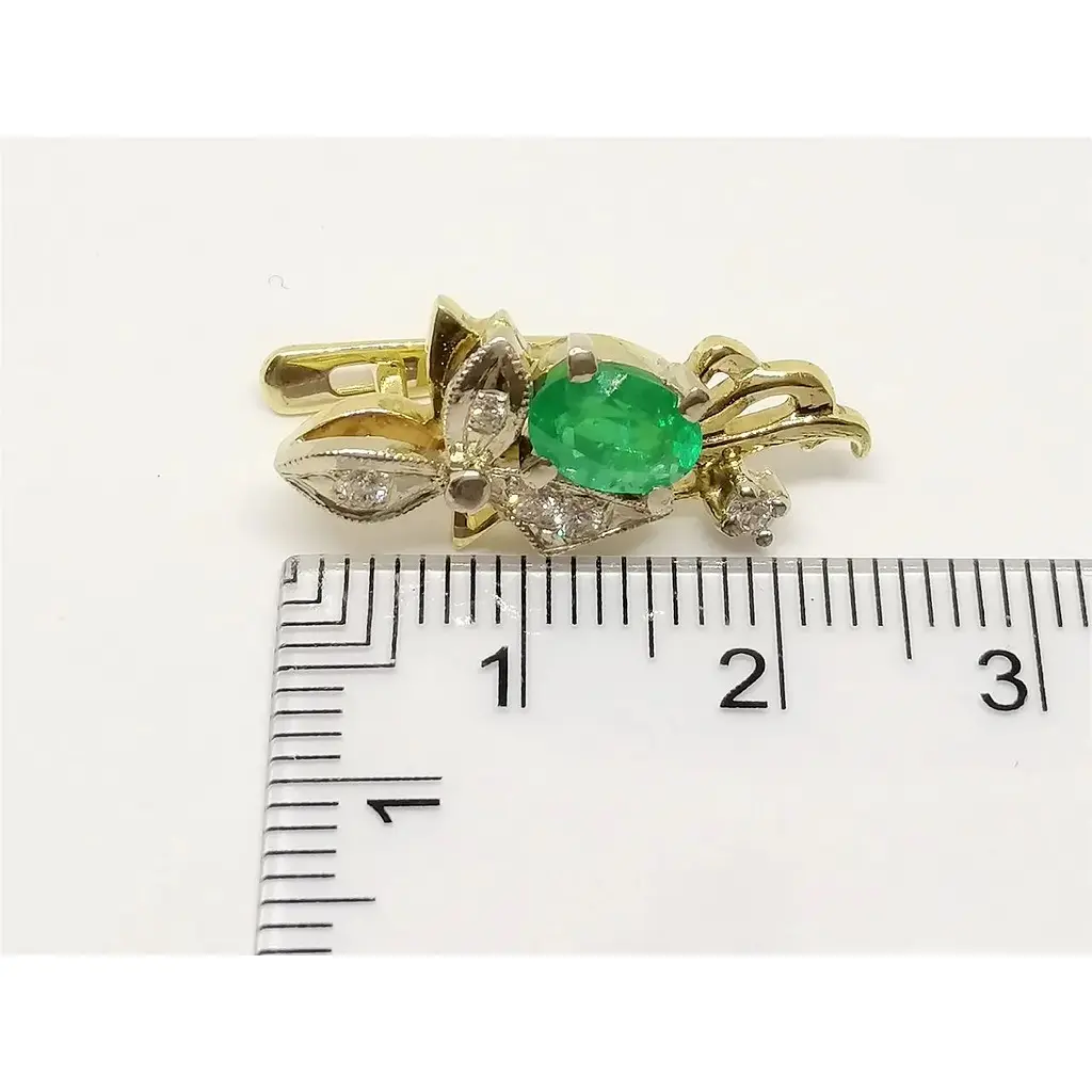 Золоті сережки Геліос з діамантами і смарагдом. Артикул 65831/1 - фото 4