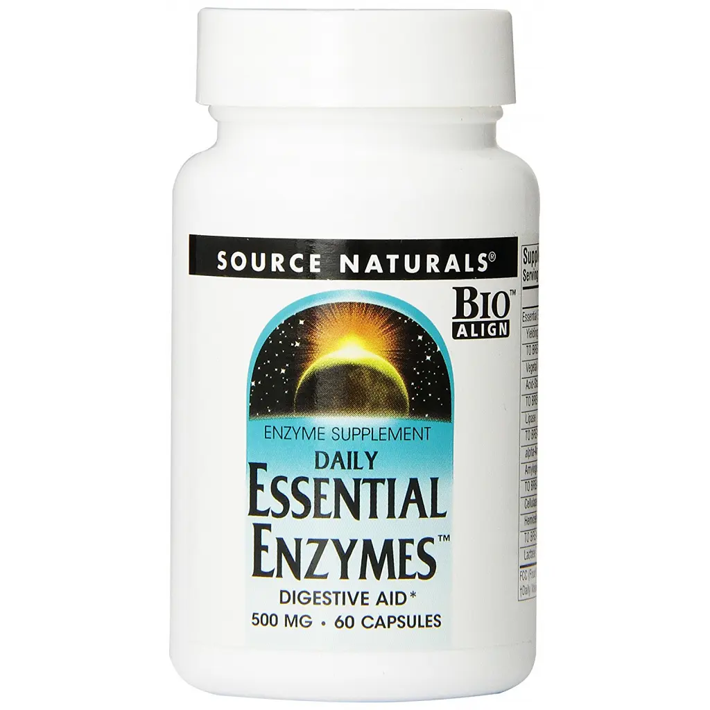 Пробіотики Source Naturals Ефірні Ензими 500мг, 60 гелевих капсул (SN1301)