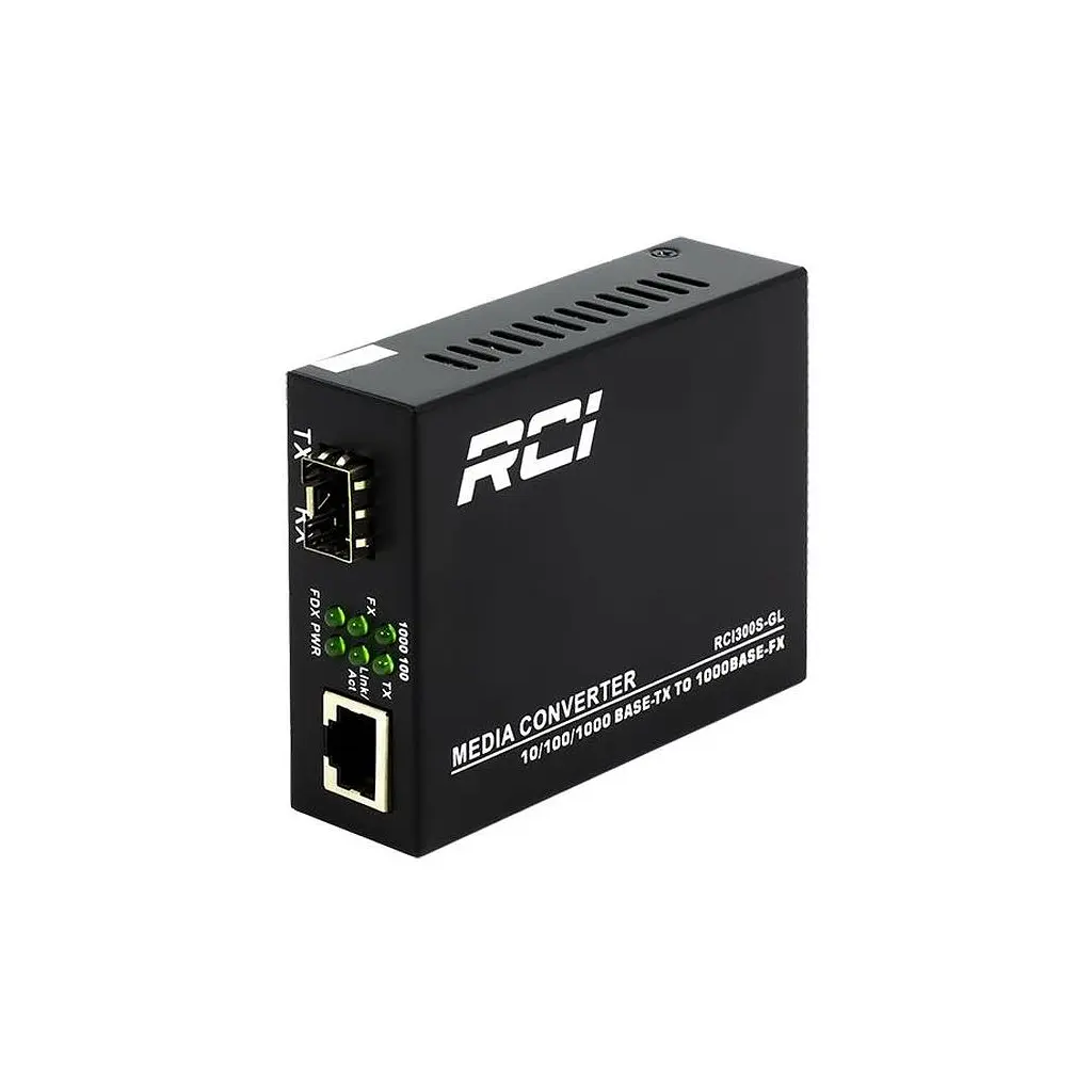Медіаконвертер RCI 1G, SFP slot, RJ45, standart size metal case (RCI300S-GL) - фото 2