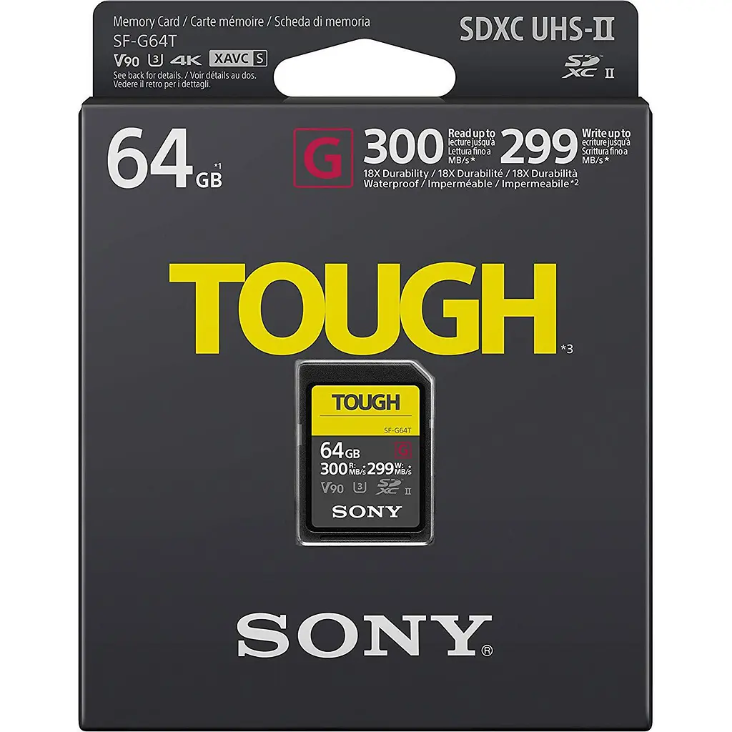 Карта памяти Sony SDXC Tough G 64GB UHS-II U3 V90 R300/W299Mb/s (SF64TG) [100453] - фото 3