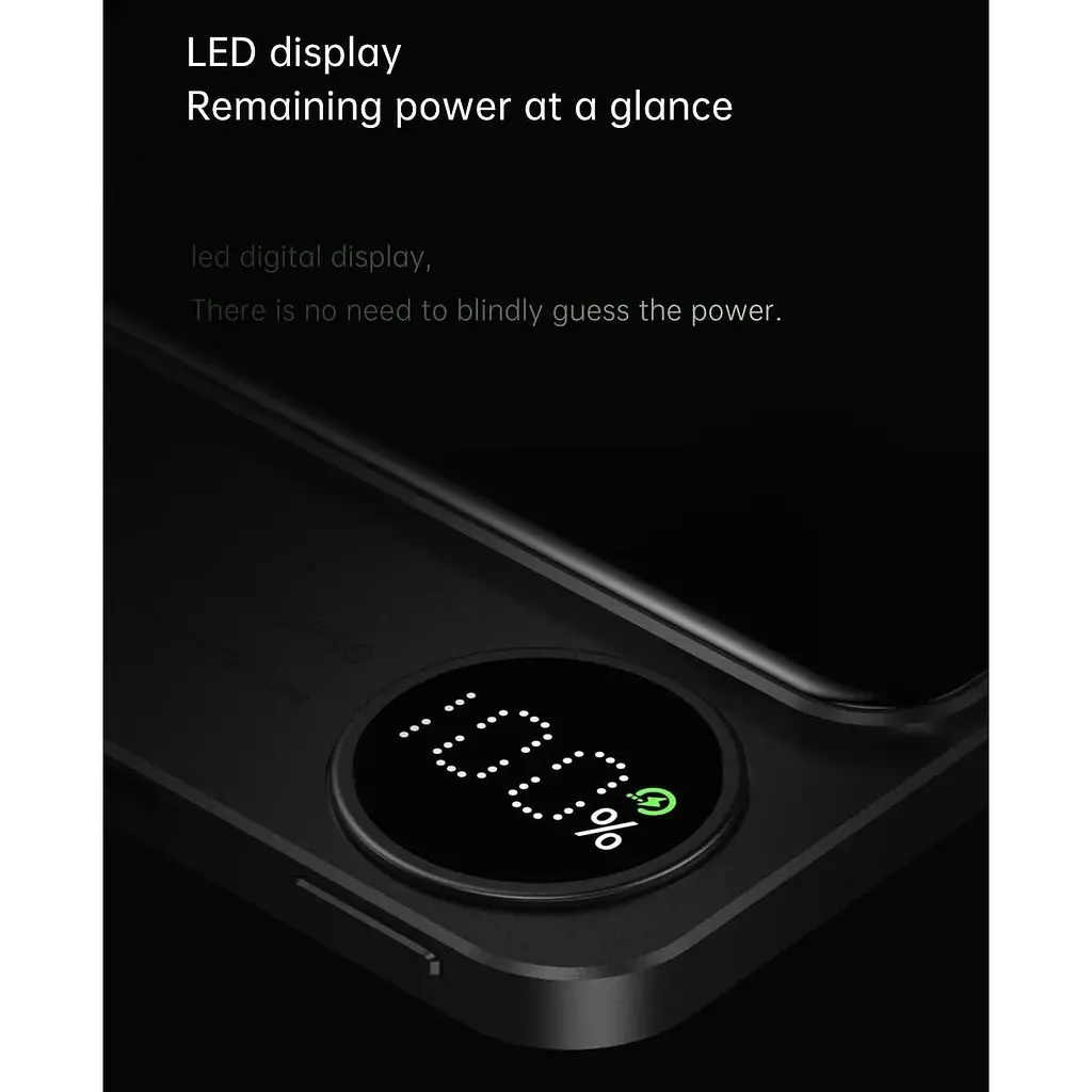 Повербанк MagSafe Power Bank Q9 з бездротовою зарядкою для iPhone 10000 mAh 20W Black - фото 3