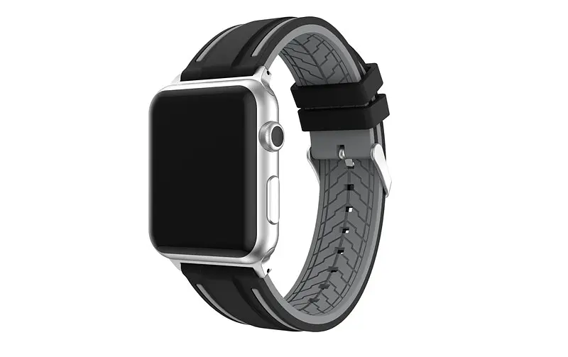 Силіконовий ремінець Primo Color Strip для Apple Watch 38 мм, 40 мм, 41 мм Black Grey - фото 3