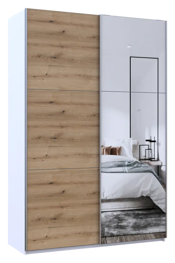 Шафа-купе Doros G-Caiser 1 ДСП/1 дзеркало 160х60х240 см Дуб Евок/Білий (42005071) - фото 3