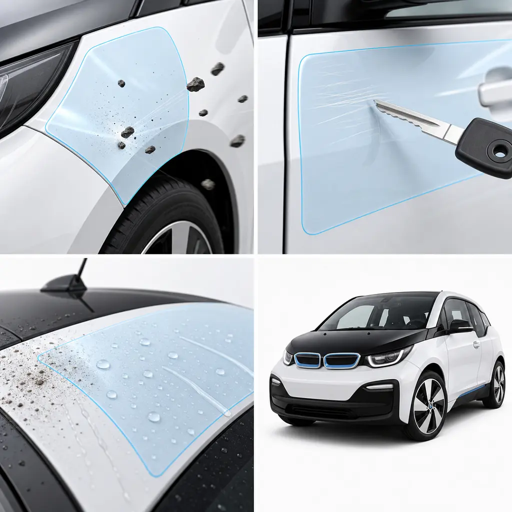 Антигравійна захисна бронеплівка за лекалами для BMW i3 I01 2013-2022 - повний кузов - фото 3