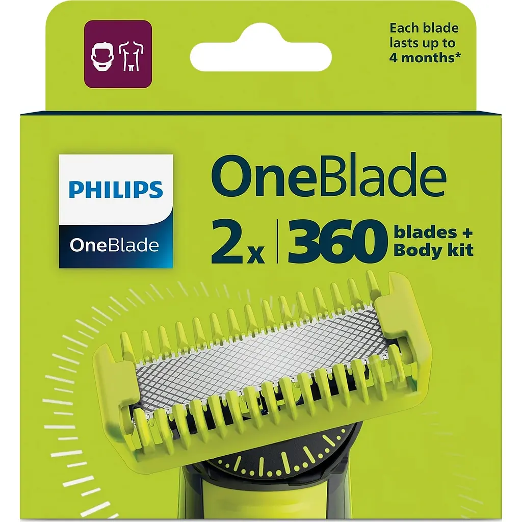 Змінні леза Philips OneBlade 360 QP624/50 з насадками для тіла 2 шт. (QP624/50) - фото 2