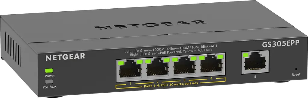 Комутатор GS305EPP 5xGE (4xPoE), 120Вт, WebSmart NETGEAR teh0018196 - фото 5