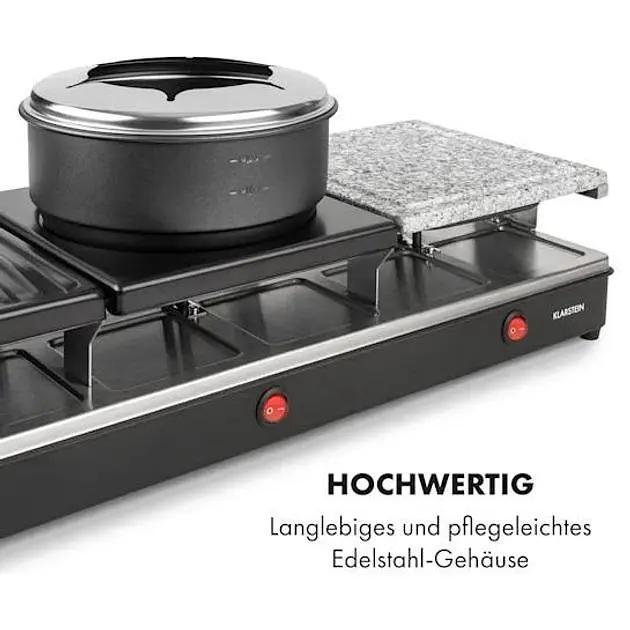 Гриль раклет Klarstein Fonduelette XL 3 в 1 1650W (10035220) - фото 7