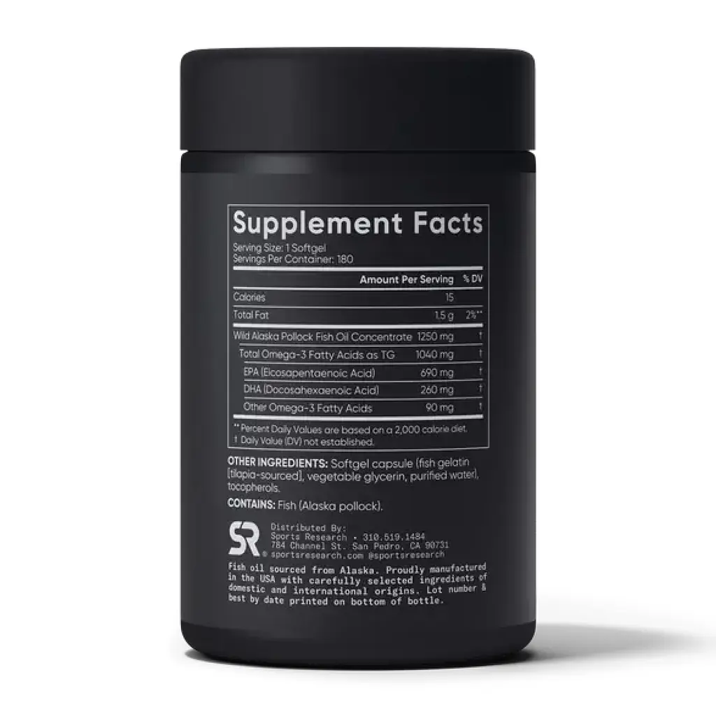 Омега-3 Sport Research Alaska Fish Oil 1250 мг 180 softgels - фото 2